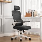 Kursi Kantor Kursi Kerja Jaring Kursi Belajar Lumbar Support Furnibest - White Black