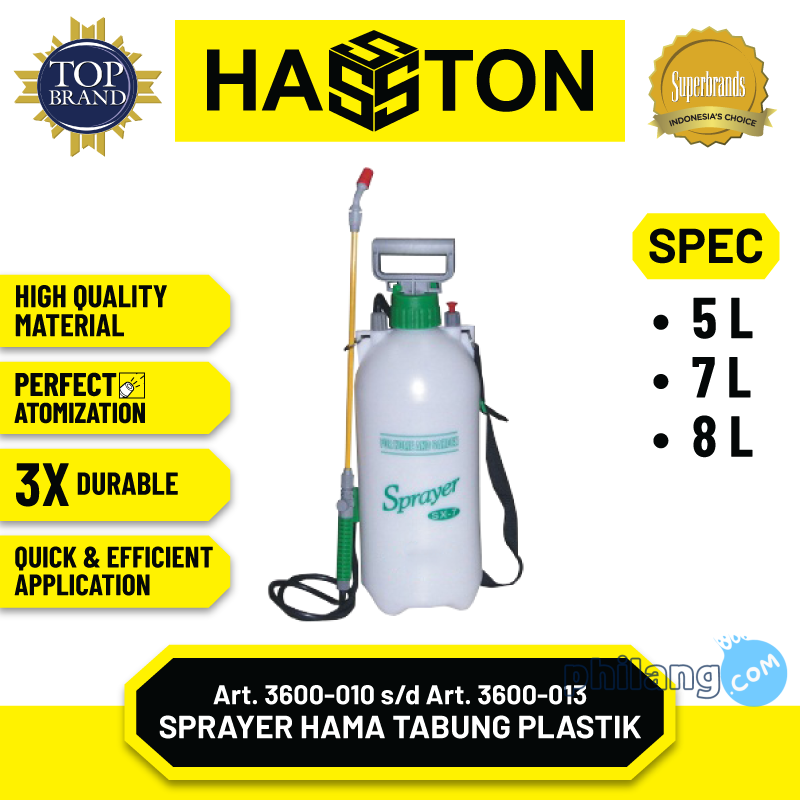 Hasston Sprayer Hama Tabung Plastik / Pressure Sprayer (3600)