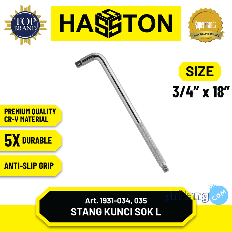Hasston Stang Kunci Sok L 3/4'' Hitam / Handle Kunci Sok (1931)