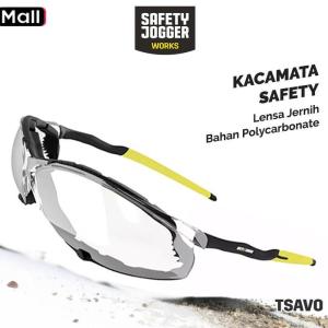 Safety Jogger Works Tsavo Kacamata Safety dengan Lensa Bening Polikarbonat Anti-Gores Anti-Kabut Per