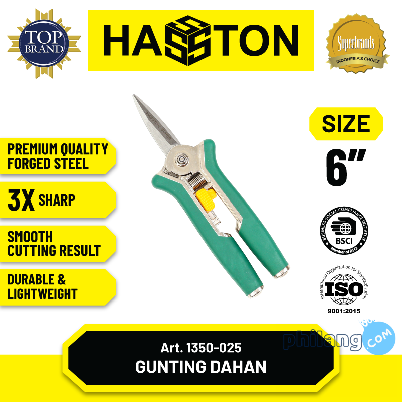 Hasston Gunting Taman Kepala Lurus & Bulat 6" (1350)
