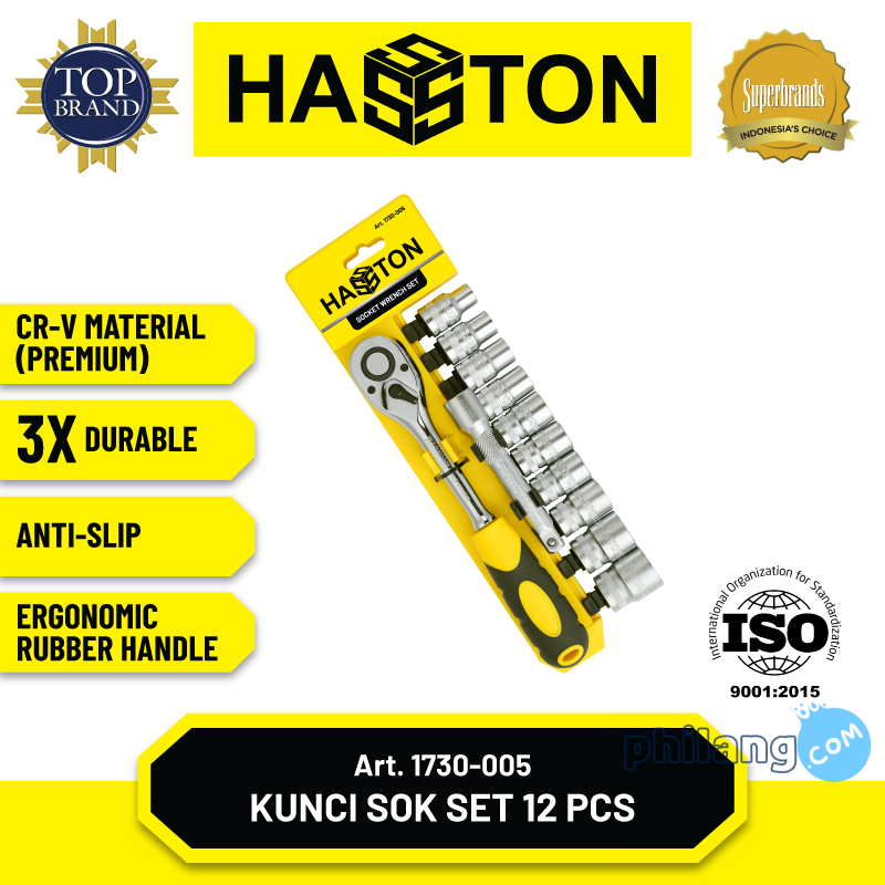 Hasston Kunci Sok Set 12 Pcs / Socket Wrench Set (1730-005)