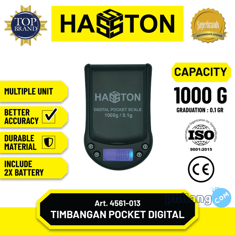 Hasston Timbangan Mini Digital 1000 gr Model Pocket (4561-013)