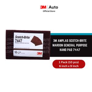 3M Scotch-Brite Maroon General Purpose Hand Pad 7447, 6 in x 9 in Amplas