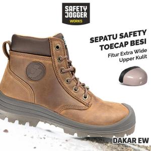 Safety Jogger Works Sepatu Safety Jogger Dakar EW S3 Leather Extra Wide Fit Toe Cap Besi & Sol Anti 