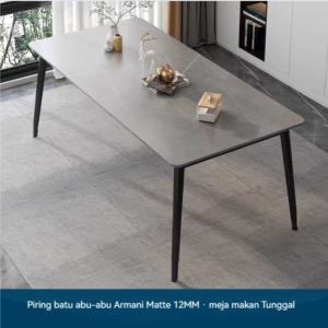 Furnibest Meja Makan Minimalis Meja Marmer - 677 Grey