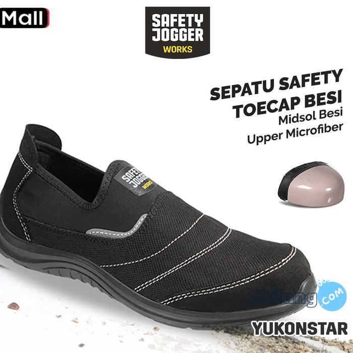 Sepatu Safety Jogger Works Yukonstar S1P Microfibre Toecap Steel Midsole Anti Paku Anti Slip Anti St