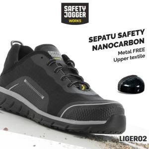 Safety Jogger Works Ligero2 S1P Black Sepatu Safety Sepatu Proyek Nano Carbon Toecap Anti Static ESD