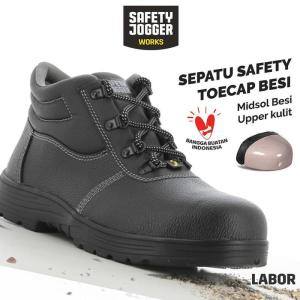Safety Jogger Works Sepatu Safety Jogger Labor Kulit Perlindungan Kaki Tipe Labor Midsol Besi Upper 
