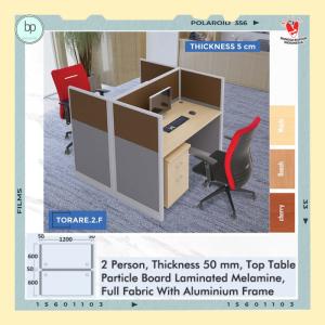 Meja Kerja Partisi Kantor Indachi Kubikal 2 Staf Tinggi 120 cm-2 Warna