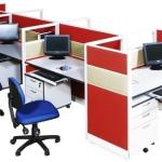 Meja Kerja Staf Partisi Kantor Kubikal 6 Staf+1 SPV T.120 cm 2-3 Warna