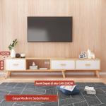 Furnibest Meja TV Rak TV Meja TV Minimalis - RT-444 Maple