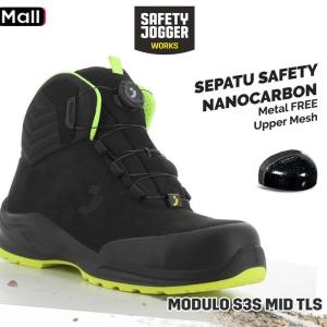 Sepatu Safety Jogger Works Modulo S3S Mid TLS Nano Carbon Toecap Metal Free Antistatic ESD Anti Slip