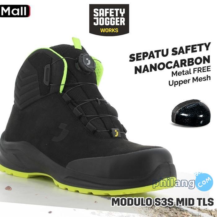 Sepatu Safety Jogger Works Modulo S3S Mid TLS Nano Carbon Toecap Metal Free Antistatic ESD Anti Slip