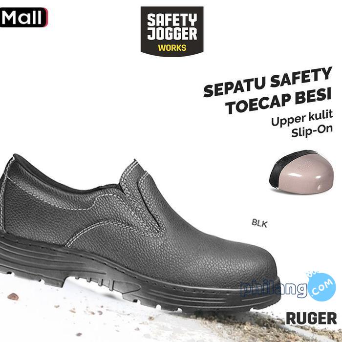 Sepatu Safety Jogger Ruger S3 Original Kulit Besi Pelindung Jari Kaki Anti-Selip SRC Tahan Minyak &