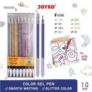 Color Gel Pen Pena Jel Warna Joyko GPC-318 Glitter Gel 8 Warna 1.0 mm