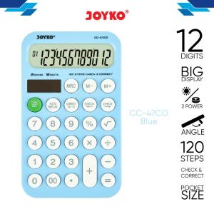 Calculator Kalkulator Joyko CC-47CO 12 Digits Check Correct - Blue