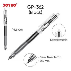 Gel Pen Pulpen Pena Joyko GP-362 Jumbo Fill 0.5 mm - Black