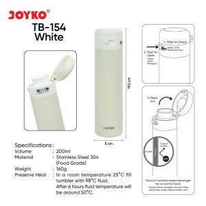 Tumbler Botol Minum Stainless Steel Joyko TB-154 - White