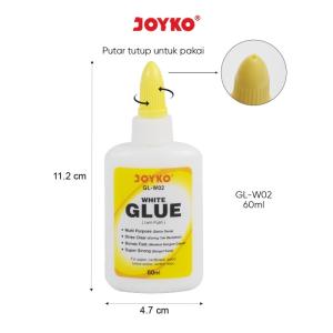 White Liquid Glue Lem Putih Cair Kertas Joyko GL-W01 ~ W03 - GL-W02 60ml