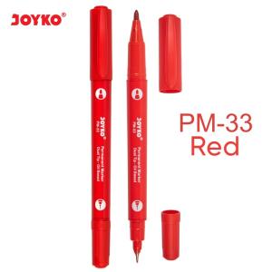 Joyko Permanent Marker Spidol Permanen Dual Tip - Red