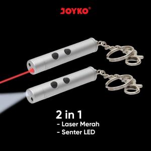 Laser Pointer 2 In 1 Penunjuk Laser LED Light Senter Joyko LPR-102