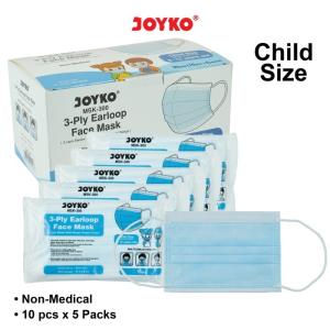 Masker Anak Non Bedah Non Surgical Mask 3-Ply Earloop Joyko 1Box 50Pcs