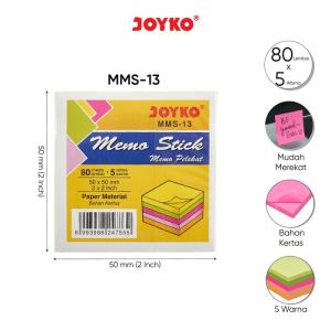 Memo Stick Kertas Memo Tempel Sticky Note Joyko MMS-1 ~15 5 Warna - 5 X 5 CM