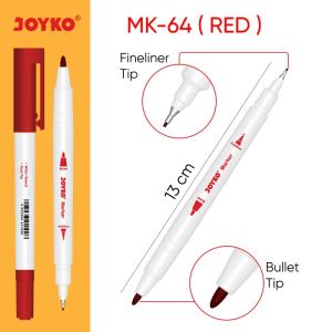 Color Marker Penanda Spidol Berwarna Joyko MK-64 Dual Tip - Red