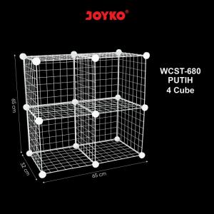 Rak Susun Penyimpanan Cube Wire Grid Storage Joyko WCST-680~681 - WCST-4CubeWhite