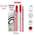 Ball Pen / Pulpen / Pena Joyko BP-249 / 12 PCS / Lino / 0.7 mm - Red