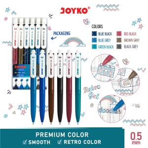 Color Gel Pen Pena Jel Warna Joyko GPC-316 Retro Gel 6 Warna 0.5 mm