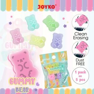 Penghapus Eraser Joyko ERT-136 Gummy Bear 1 Pack 5 Pcs