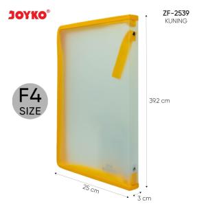 Zipper File Map Plastik Resleting Joyko ZF-2539 F4 - Kuning