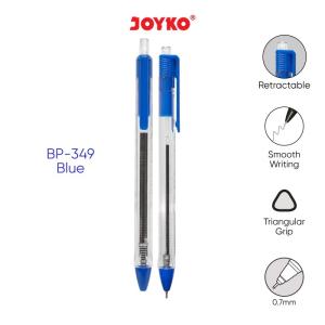 Ball Pen Pulpen Pena Joyko BP-349 Vokus Trans 0.7 mm - Blue