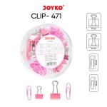 Clip Set Klip Penjepit Kertas Joyko 4 Type - CLIP-471 PINK