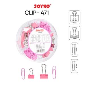 Clip Set Klip Penjepit Kertas Joyko 4 Type - CLIP-471 PINK