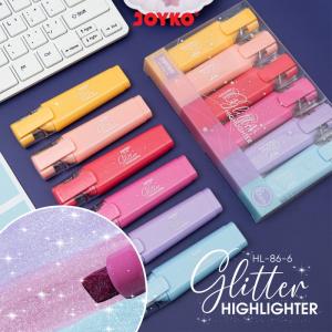 Penanda Berwarna Highlighter Joyko HL-86 6 Warna Glitter