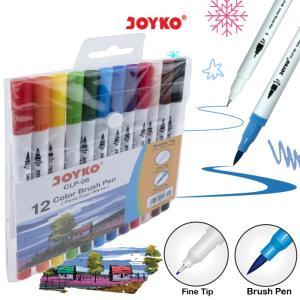 Color Brush Pen / Pena Kuas Warna Joyko CLP-06 / 12 Warna / Color