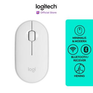 Logitech Pebble M350 Mouse Wireless Bluetooth Slim Silent - Off White