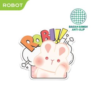 ROBOT Mousepad RP07 Bentuk Kelinci Lucu Material PU Anti-Slip Original - Garansi 1 Tahun - White