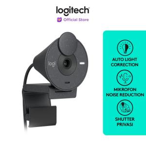 Logitech Brio 300 Webcam Full HD Shutter Privasi & Noise-Reducing Mic - Graphite