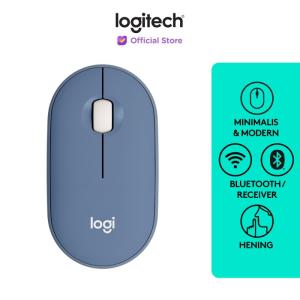 Logitech Pebble M350 Mouse Wireless Bluetooth Slim Silent – Blueberry