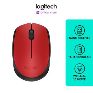 Logitech M171 Mouse Wireless untuk Windows, Mac, ChromeOS - Red