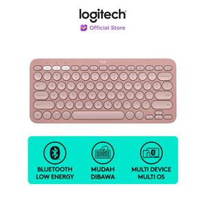 Logitech Pebble Keys2 K380s Keyboard Wireless Bluetooth MultiPerangkat - Tonal Rose