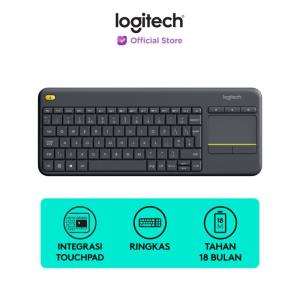 Logitech K400 Plus Keyboard Wireless Touchpad untuk PC,SmartTV - Black