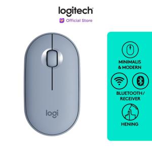 Logitech Pebble M350 Mouse Wireless Bluetooth Slim Silent - Blue