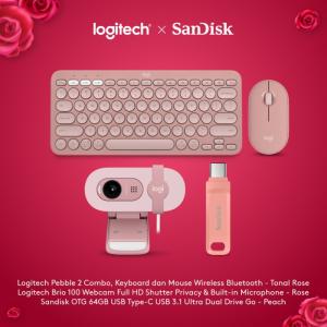 Logitech x SanDisk Exclusive Pebble 2 Mouse Keyboard Webcam Rose