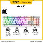 Keyboard Mechanical Gaming Armaggeddon MKA 7C Psycheagle Blue Switch - WHITE, Nuke 11+Stand