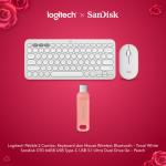 Logitech x SanDisk Exclusive Pebble 2 Mouse Keyboard White